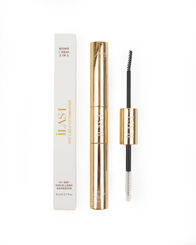 iLash Bond & Seal 2in1 dual-ended lash adhesive tube showing bond and seal ends