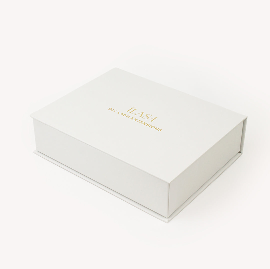 White lash storage box for DIY lash extensions and accessories