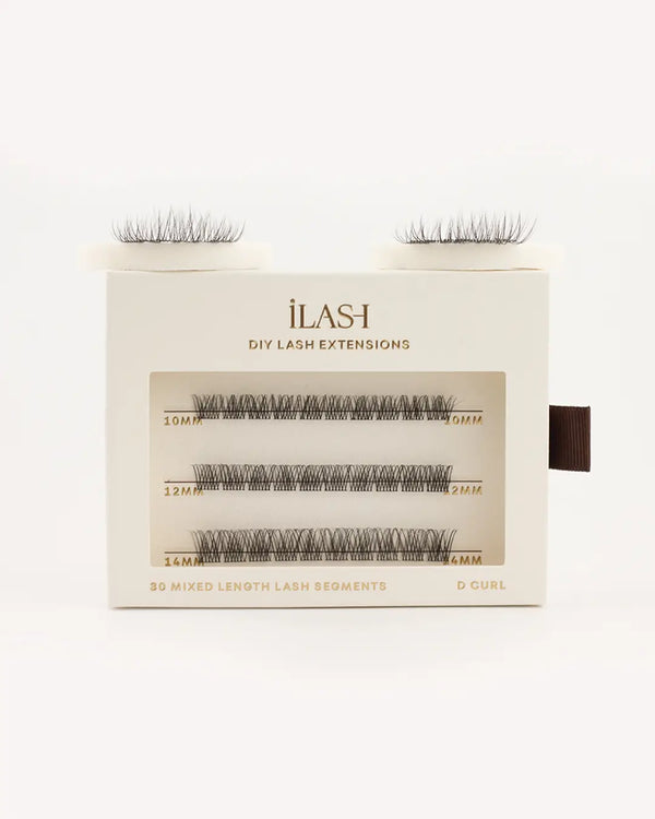 Natural Custom Length Individual Lashes pre-cut lash segments in 10mm, 12mm, 14mm lengths for a soft, wispy finish