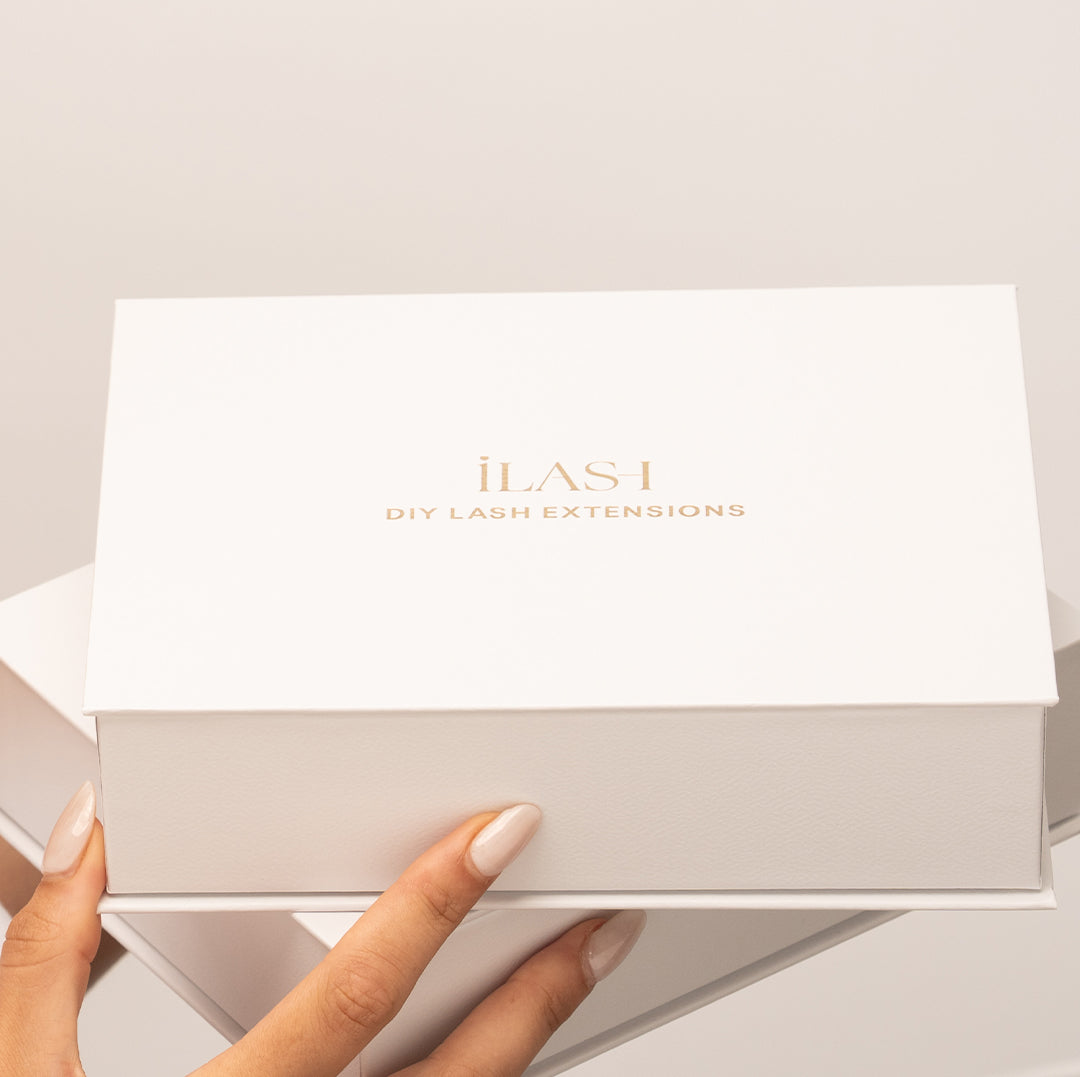 White lash storage box for DIY lash extensions and accessories