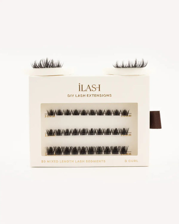Wispy Custom Length Individual Lashes pre-cut lash segments with spiky, textured style in 10mm, 12mm, 14mm lengths