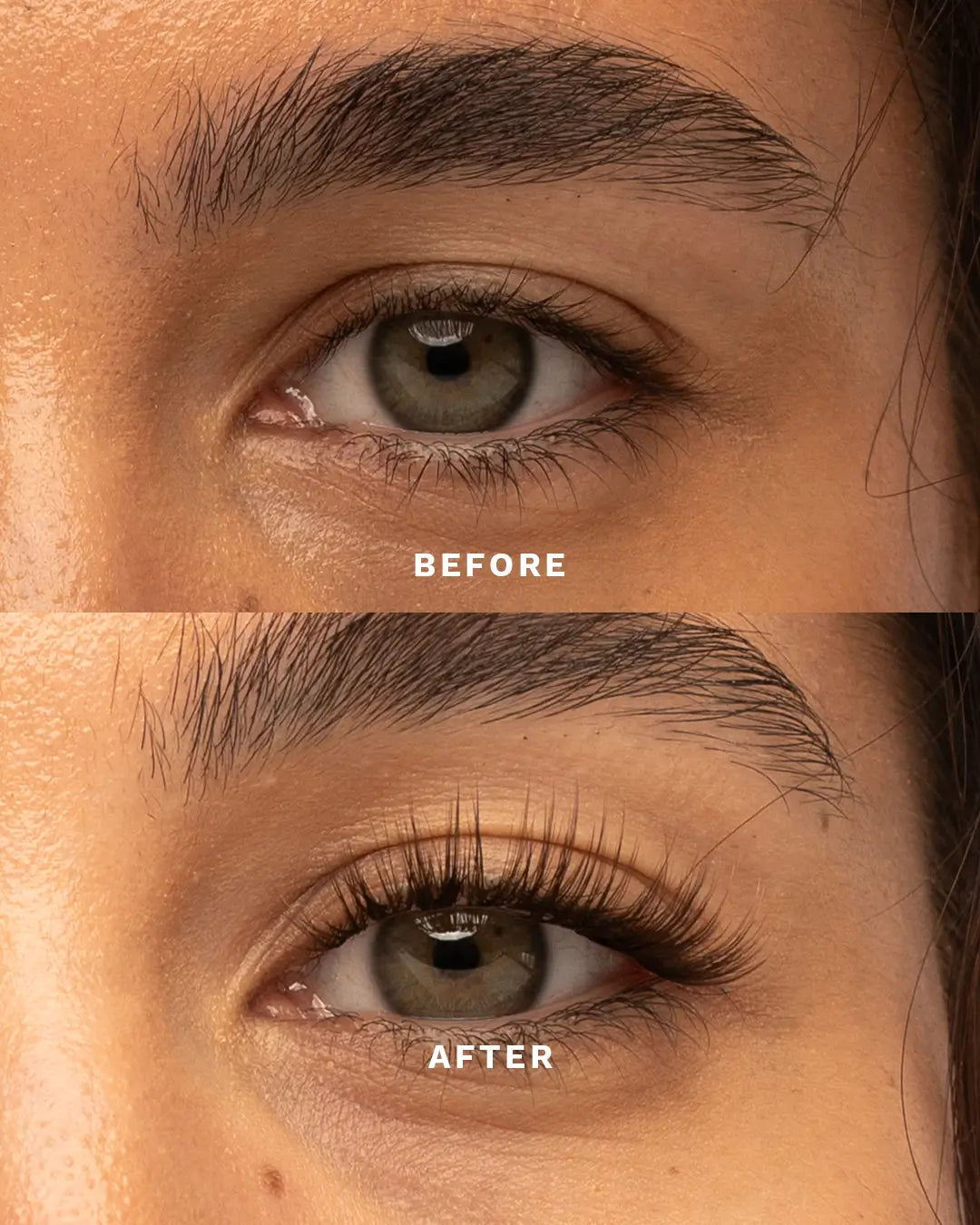 before and after Brown The Classy One Pre-Mapped Lashes