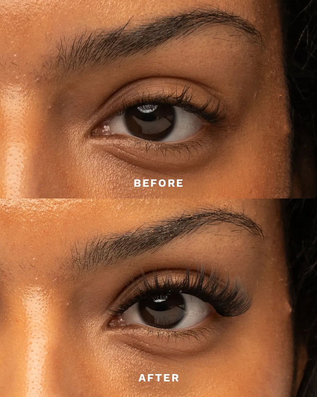 before and after Date Night Pre-Mapped Lashes