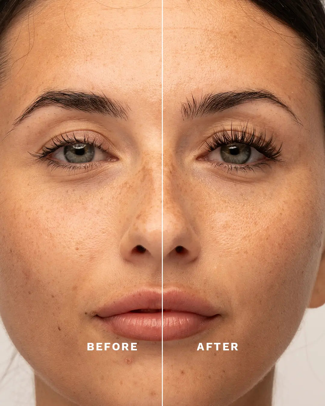 Before and After Brown Flirty Pre-Mapped Lashes