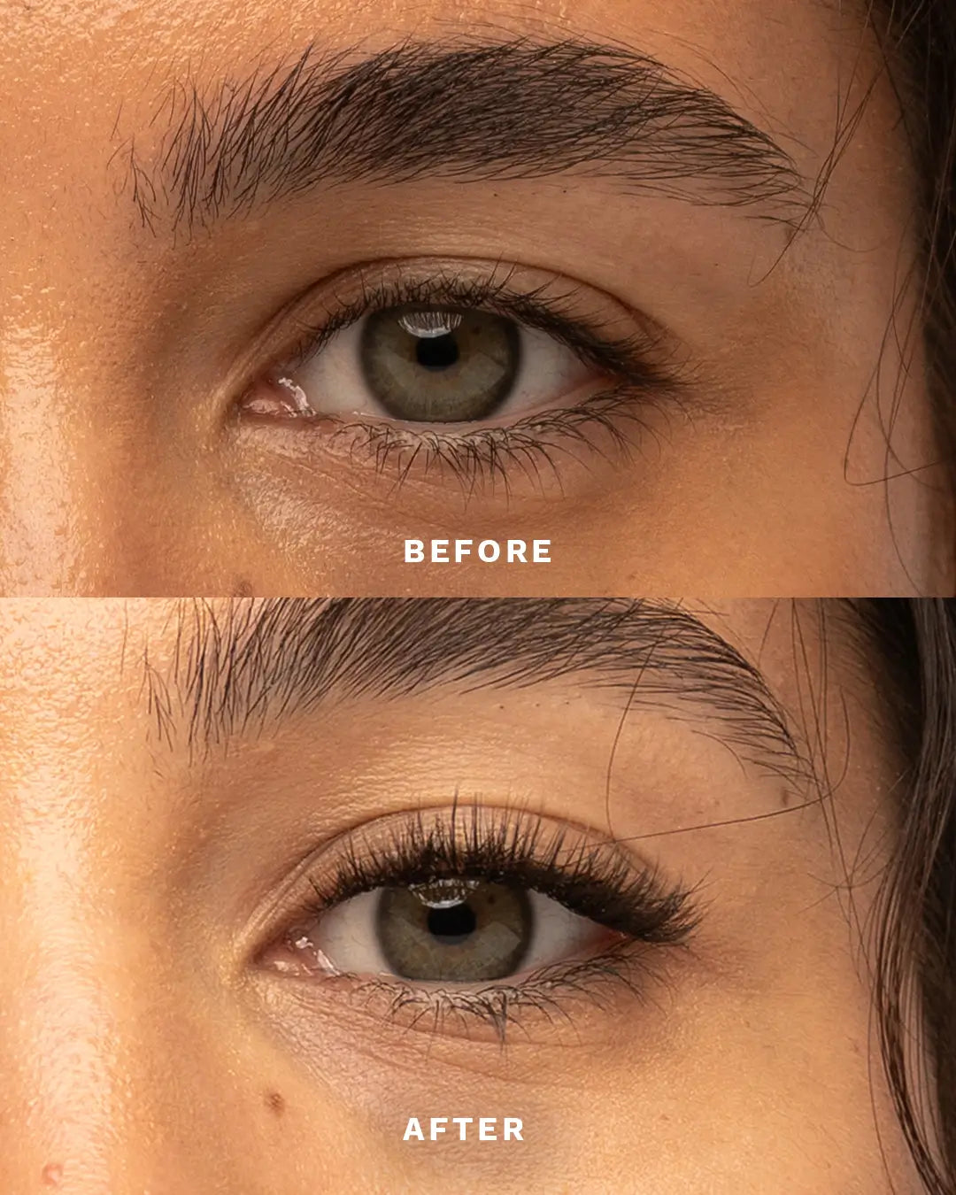before and after Girl Next Door Pre-Cut Lashes
