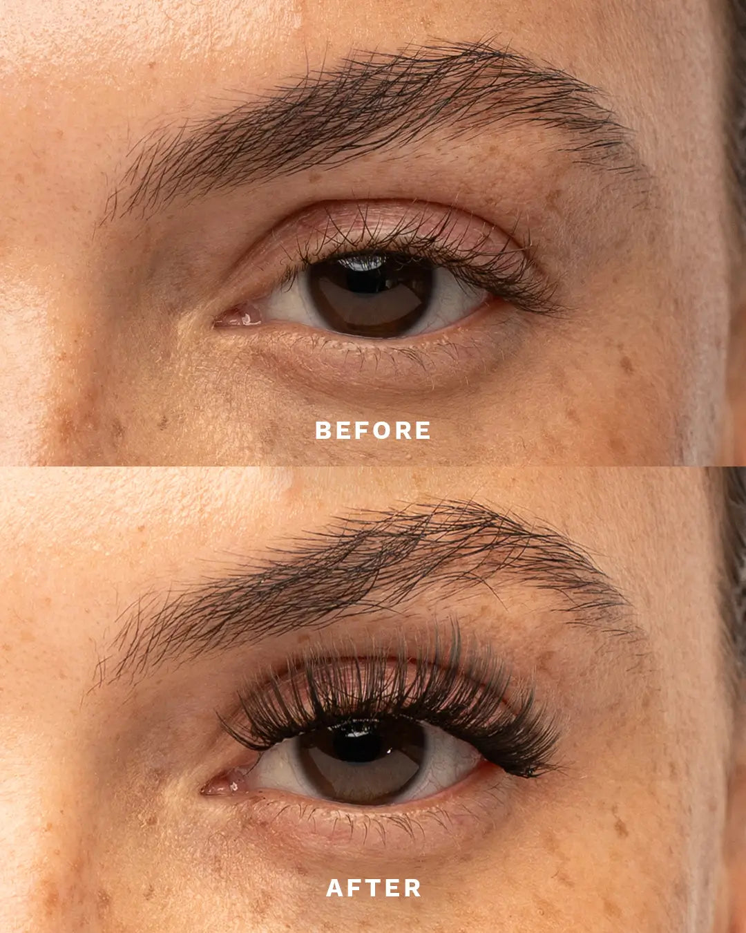 before and after Iconic Pre-Cut Lashes