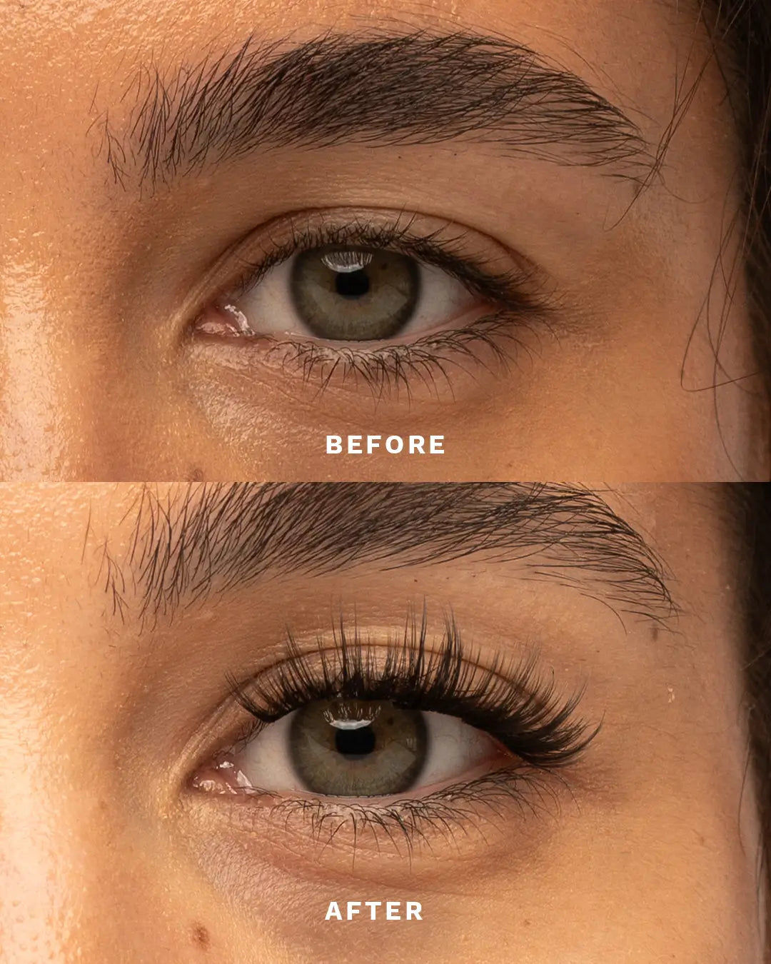 Before and After Krazy in Love Brown, Mocha Pre-Cut Lashes 
