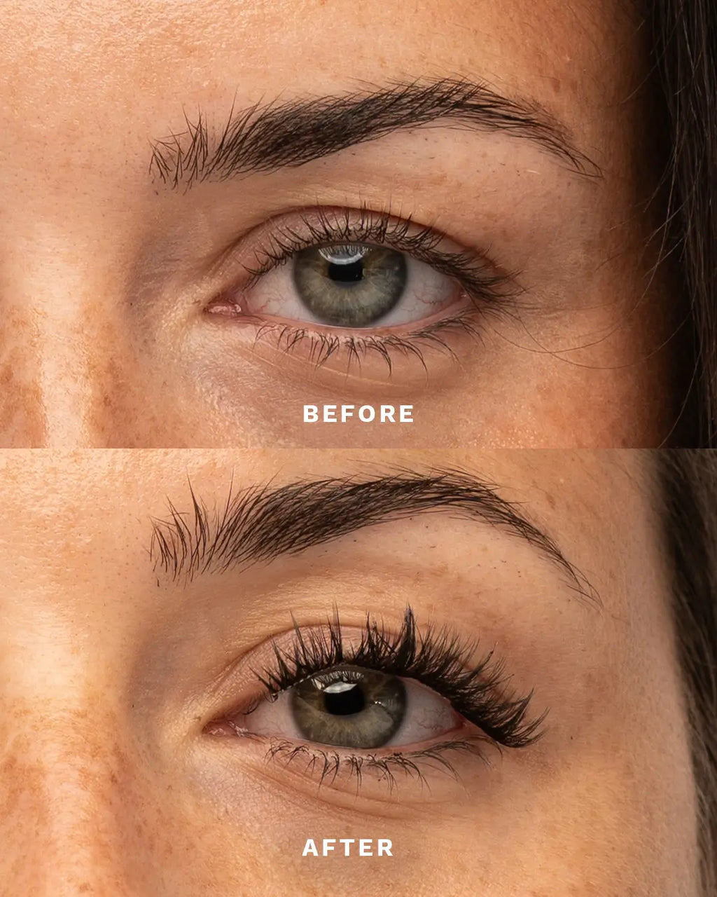 The Minimalist Pre-Mapped Lashes before and after 
